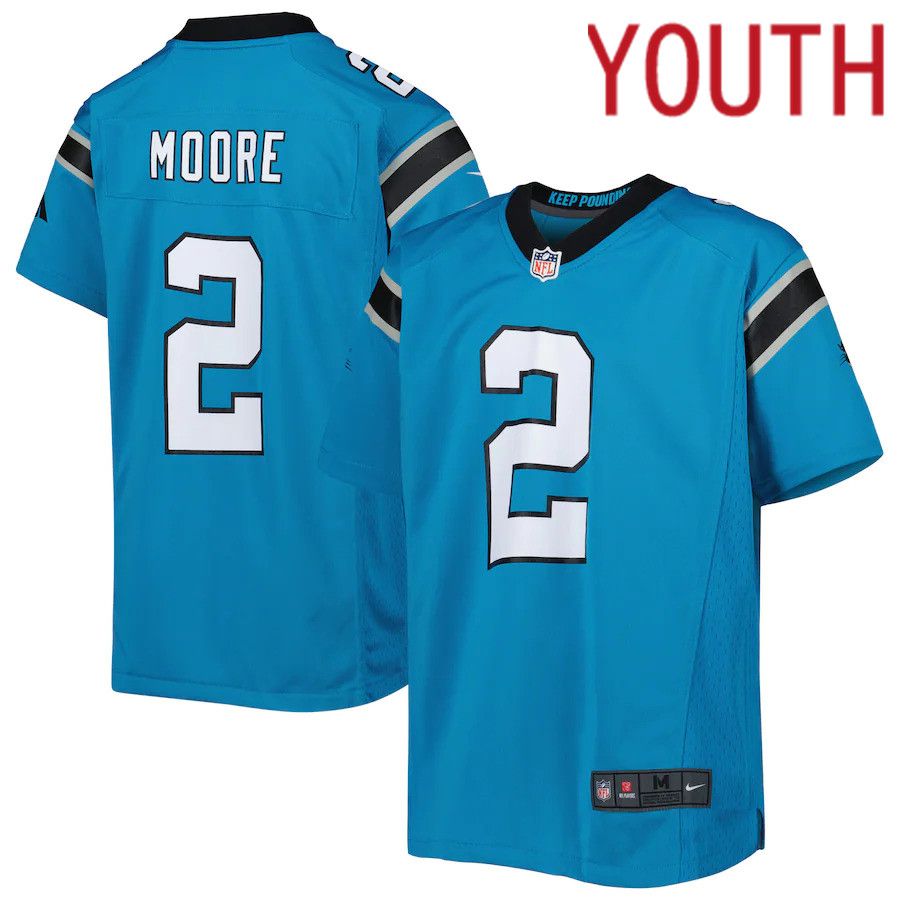 Youth Carolina Panthers 2 D.J. Moore Nike Blue Game NFL Jersey